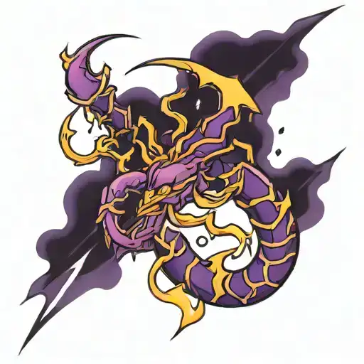 Scorpio Symbol Purple With Lightning Bolts