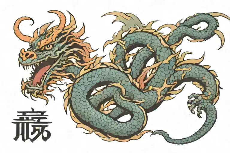 Fuck Cancer Text Written In Japanese Dragon