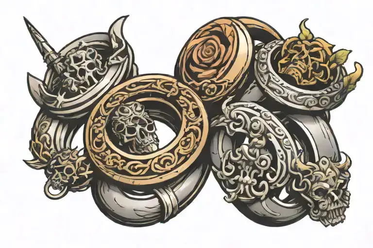 3 Rings With Roman Numarls In The Rings