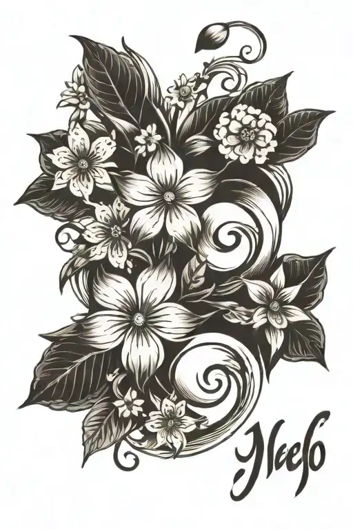 Flower Tattoo Kids Names Incorporated