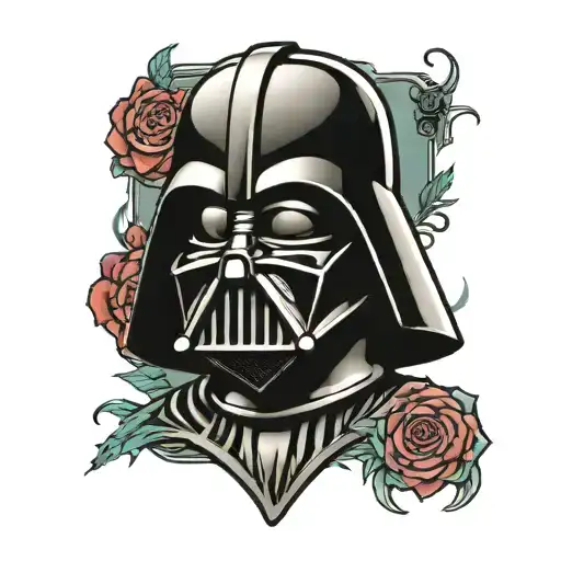 Colored Darth Vader Tattoo Mostly Red Colors
