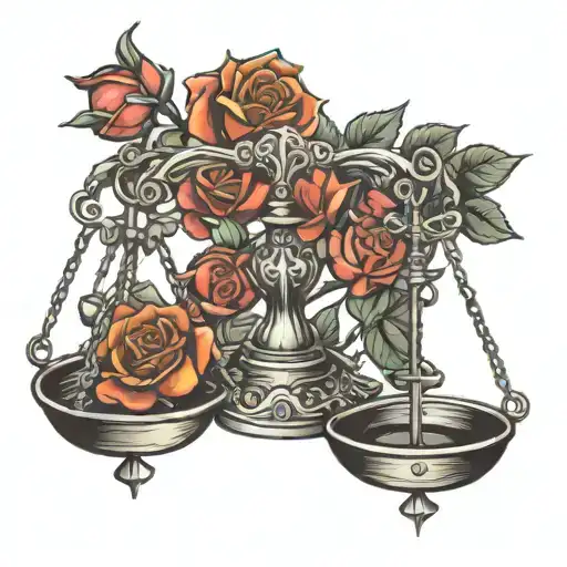 Scales Of Justice Fire And Roses