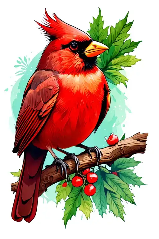 Cardinal Bird Perched