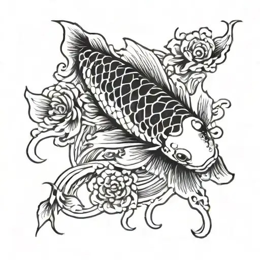Koi Fish With Japanese Writing