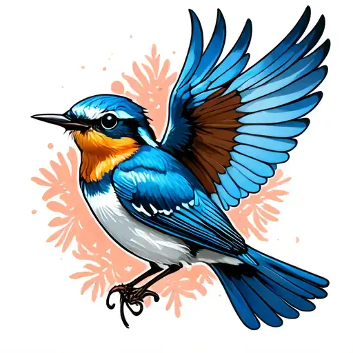 Blue Wren Flying