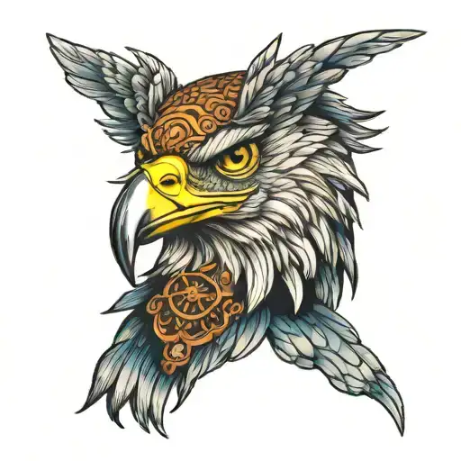 Eagle Head Tattoo Holding