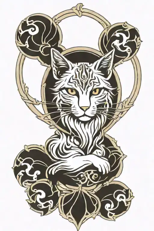 Freyja Symbol With Cat Paws Forming