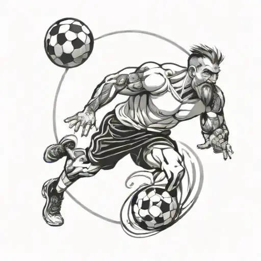 Atlas Carrying Soccer Ball Black Grey