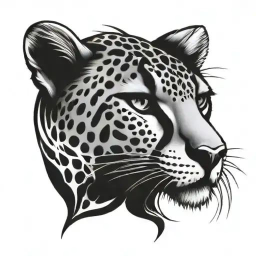 Cheetah Tattoo Black And White Claw Mark