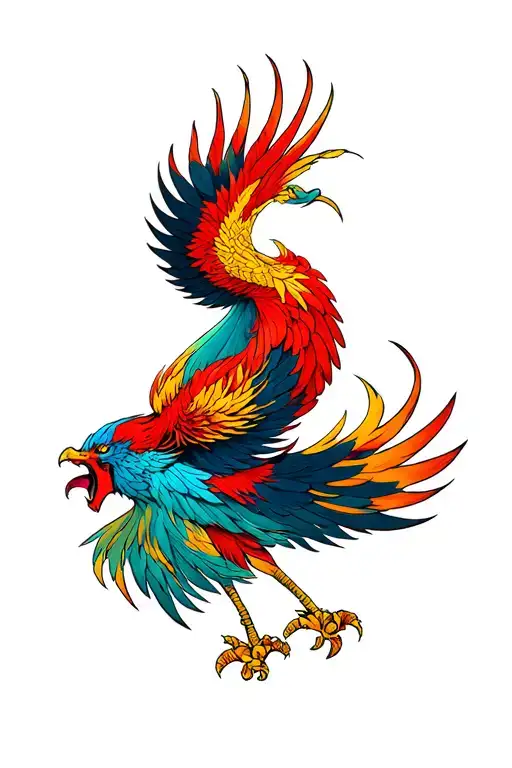 Japanese Phoenix Ascending Screaming