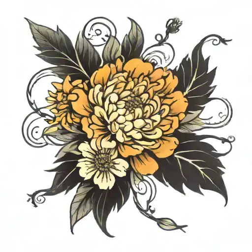 Marigold And Aster Flower