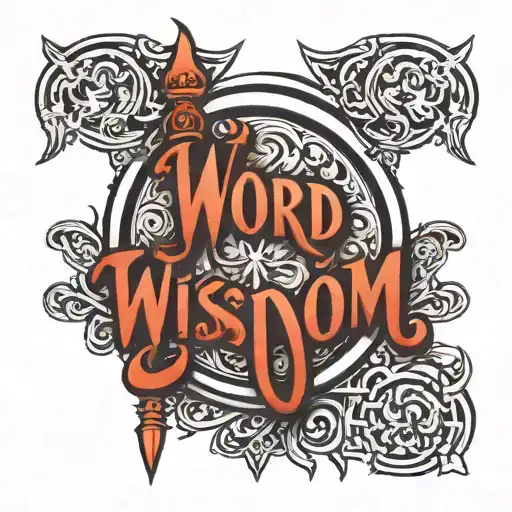 Word Wisdom In Royal Font Surrounded