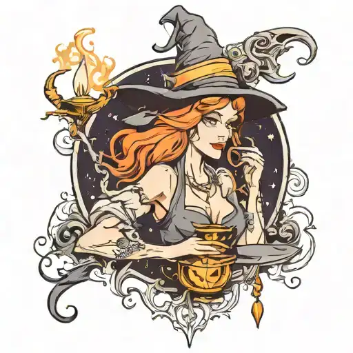 Pretty Witch Casting A Spell