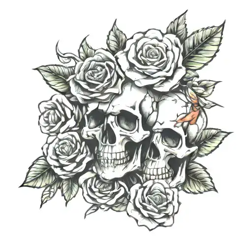 Skulls And Roses Lined