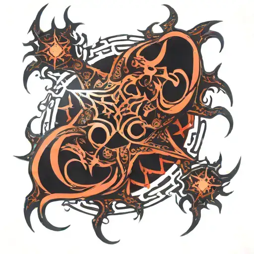 Demonic Womb Tribal Tattoo Like Stars