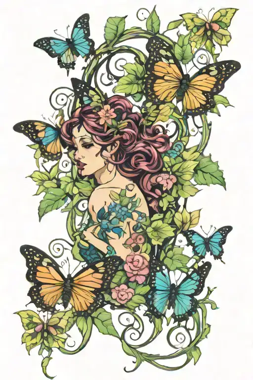 Vines And Butterflies And Fairy