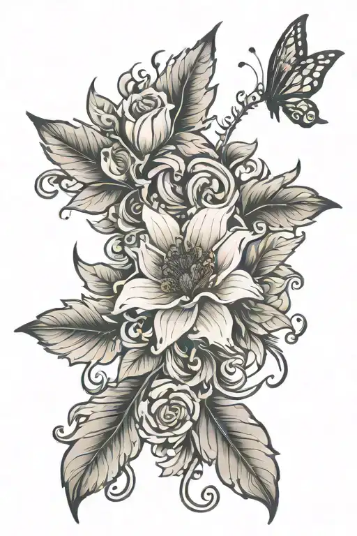 Floral With Ku Initail