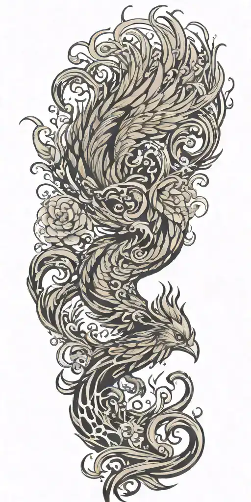 Phenix Rising From Fire Water Plants Growing Roots