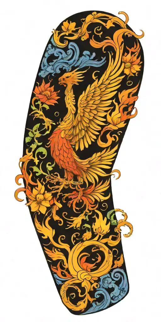 Phenix Rising From Fire Water Plants Growing Roots