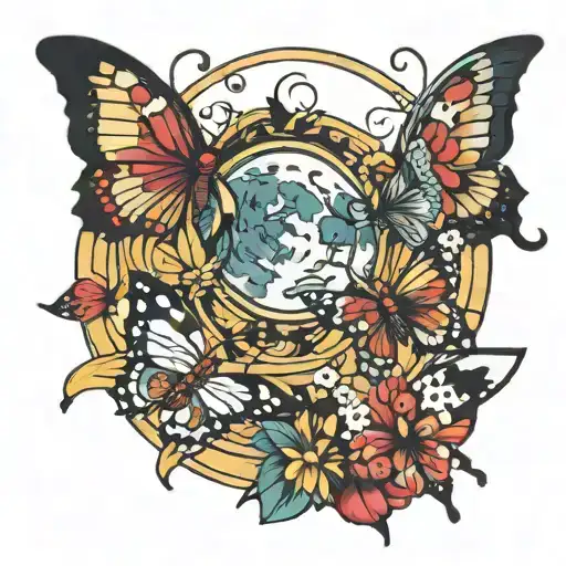 Moon Saturn Butterflies