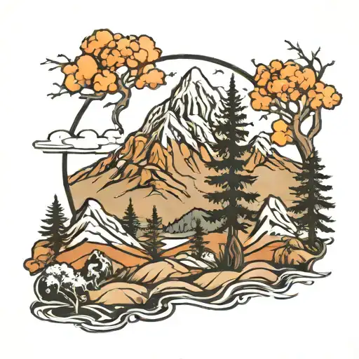 Trees And Mountains