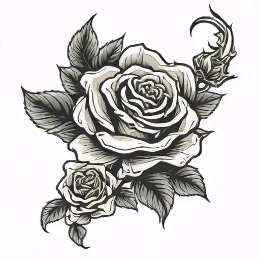 Rose And Skeleton Hand