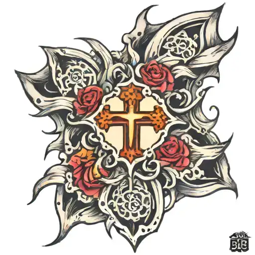 Skin Ripped Open With Cross Inside