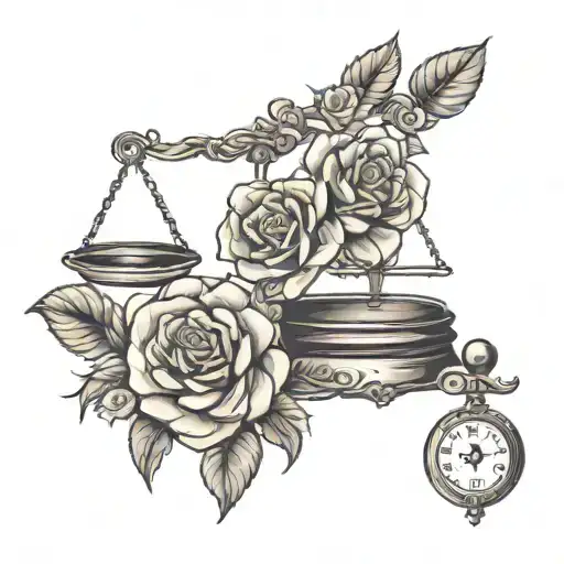 Rose And Libra Scale Balanced