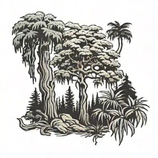 South Carolina Palmetto Tree Into California Redwoods