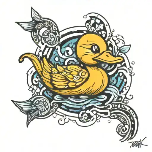 Rubber Duck With Dna Double Helix