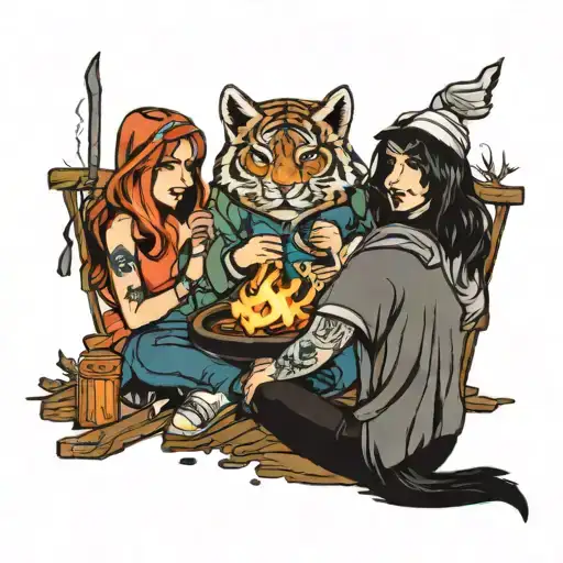 Matching With 5 Best Friends Sitting Around A Campfire