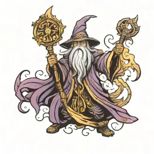 Wizard Holding A Staff
