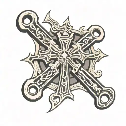 Snap On Wrenches In The Shape Of A Cross
