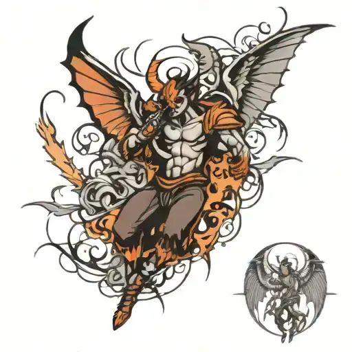 Demons And Angels Fighting Demons