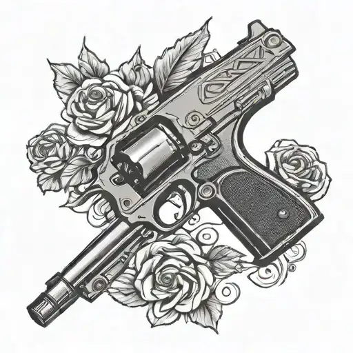 9Mm Pistol With Bullet Shuddering Car Door Window