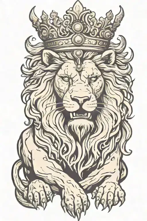 Demon Lion Wearing A Crown