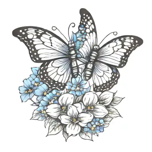 Forget Me Not Saying With Butterflies