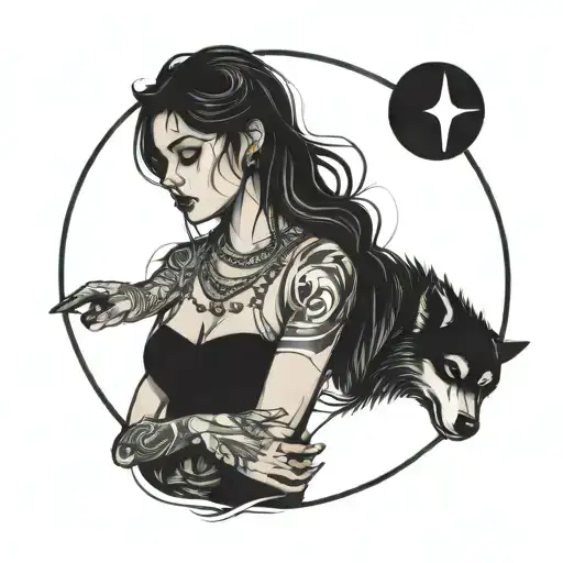 Wolf Protecting Woman