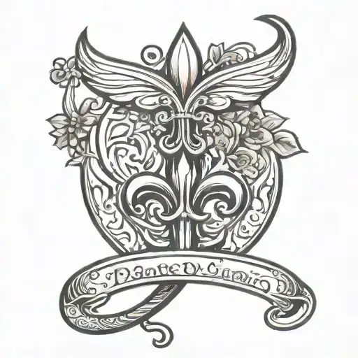 Boomerang With Stethescope And Fleur De Lis