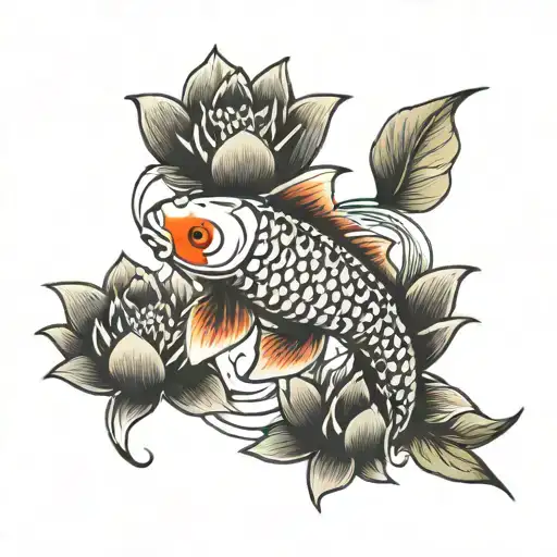 Koi Fish Lotus