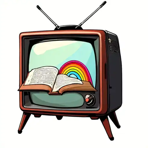 Vintage Television With Reading Rainbow On The Screen