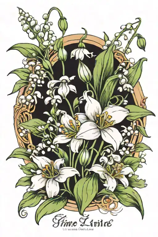 Fine Line Tattoo Daisy Lily Of The Valley Narsissus All Connected To One Line