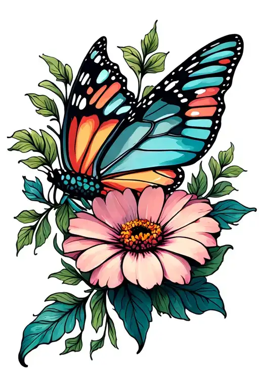 Flower Tattoo Butterfly