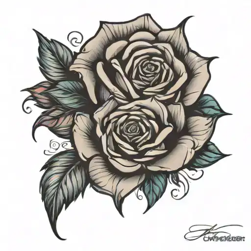 Rose Hand Tattoo Name Written