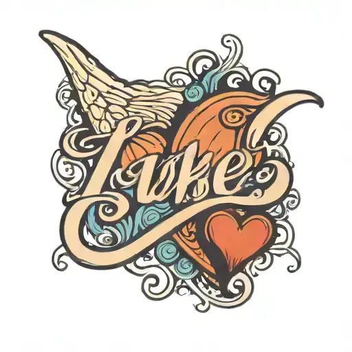 Luke In Cursive With A Heart Attached