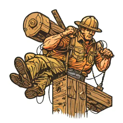 Lineman On Telephone Pole