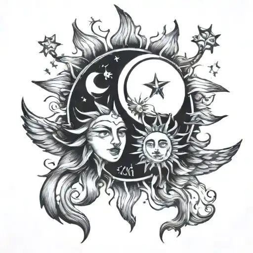 Sun And Moon Together Couple