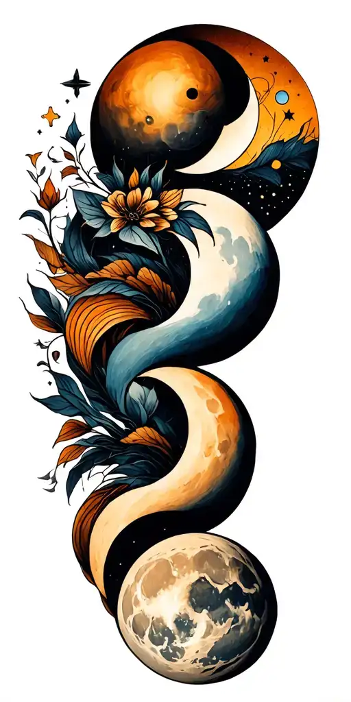 Moon Phases Intertwined