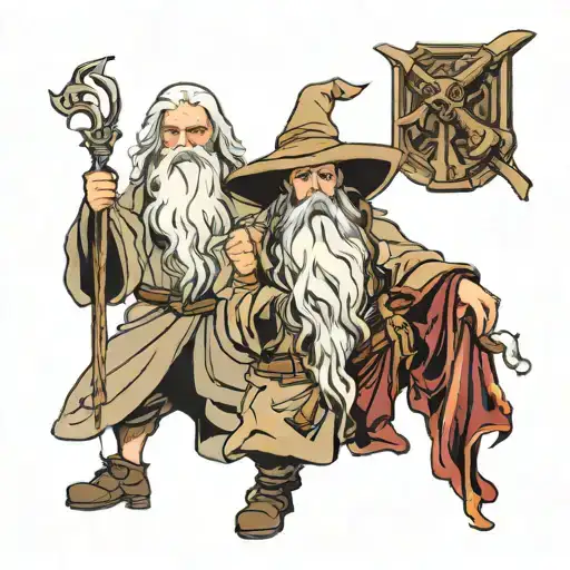 Souron And Gandalf Standing