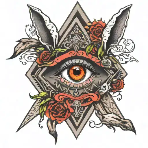 Illuminati Eye Rabbit Surrounded